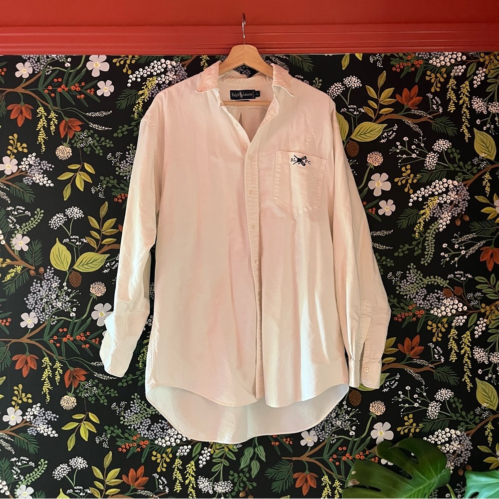 Vintage Ralph Lauren Polo Club White Cotton Oxford